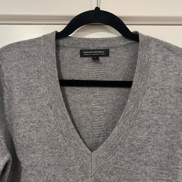Banana Republic Women's Wool Cashmere Vneck Sweaterdress Grey Size Small - Picture 4 of 10